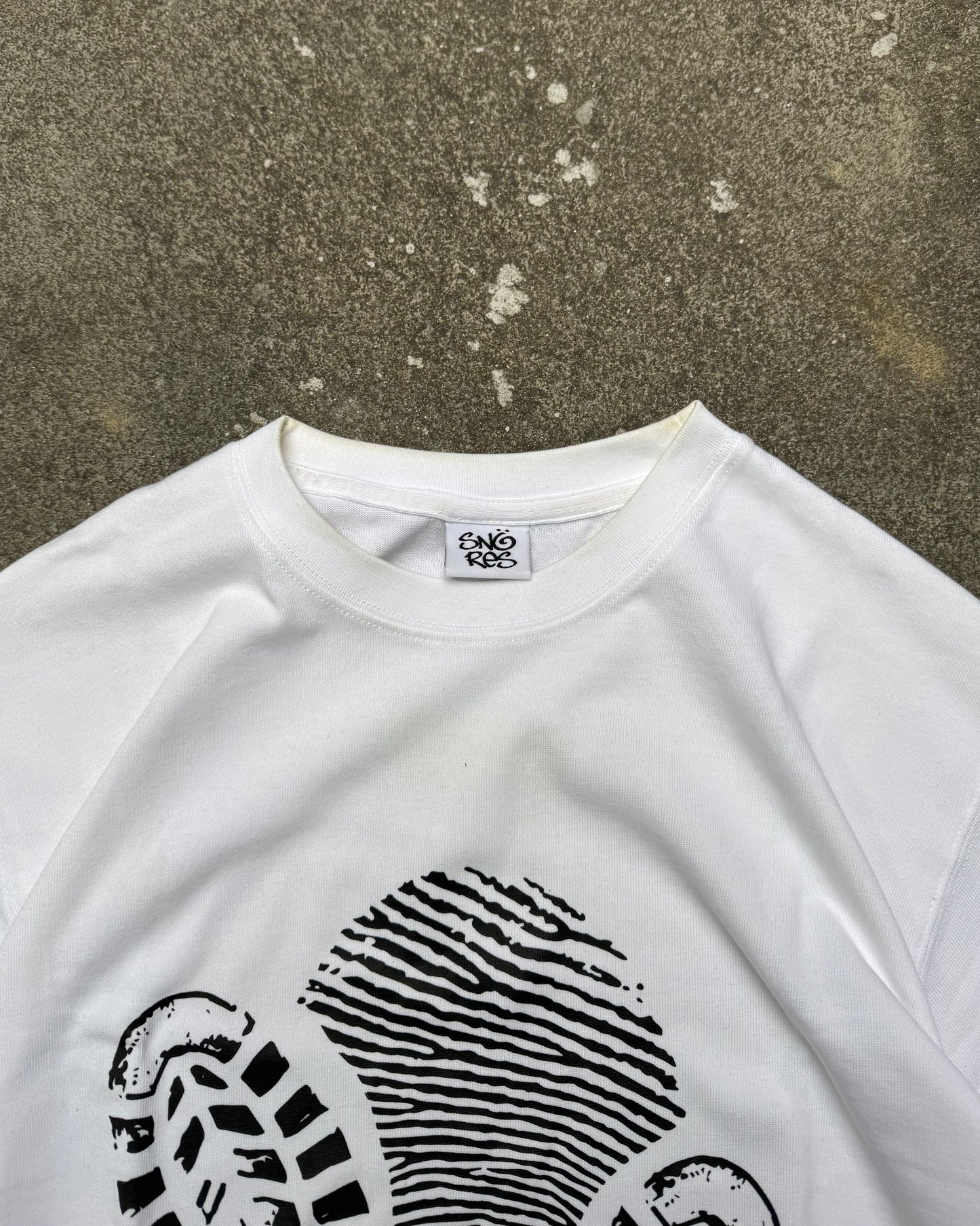 Snoresco Digital Prints White T-Shirt (Small)