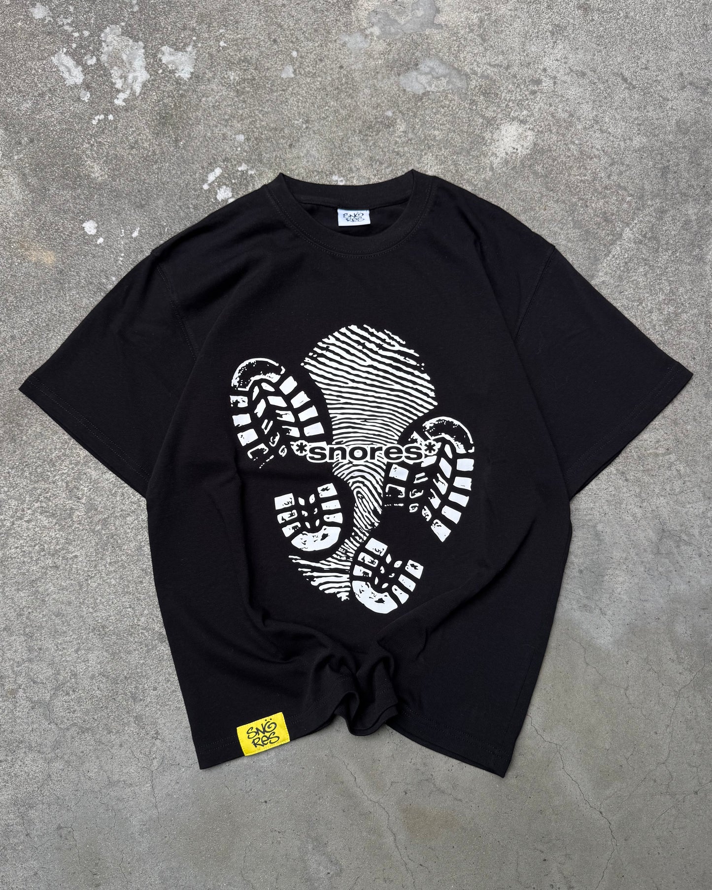 Snoresco Digital Prints Black T-Shirt (Small)