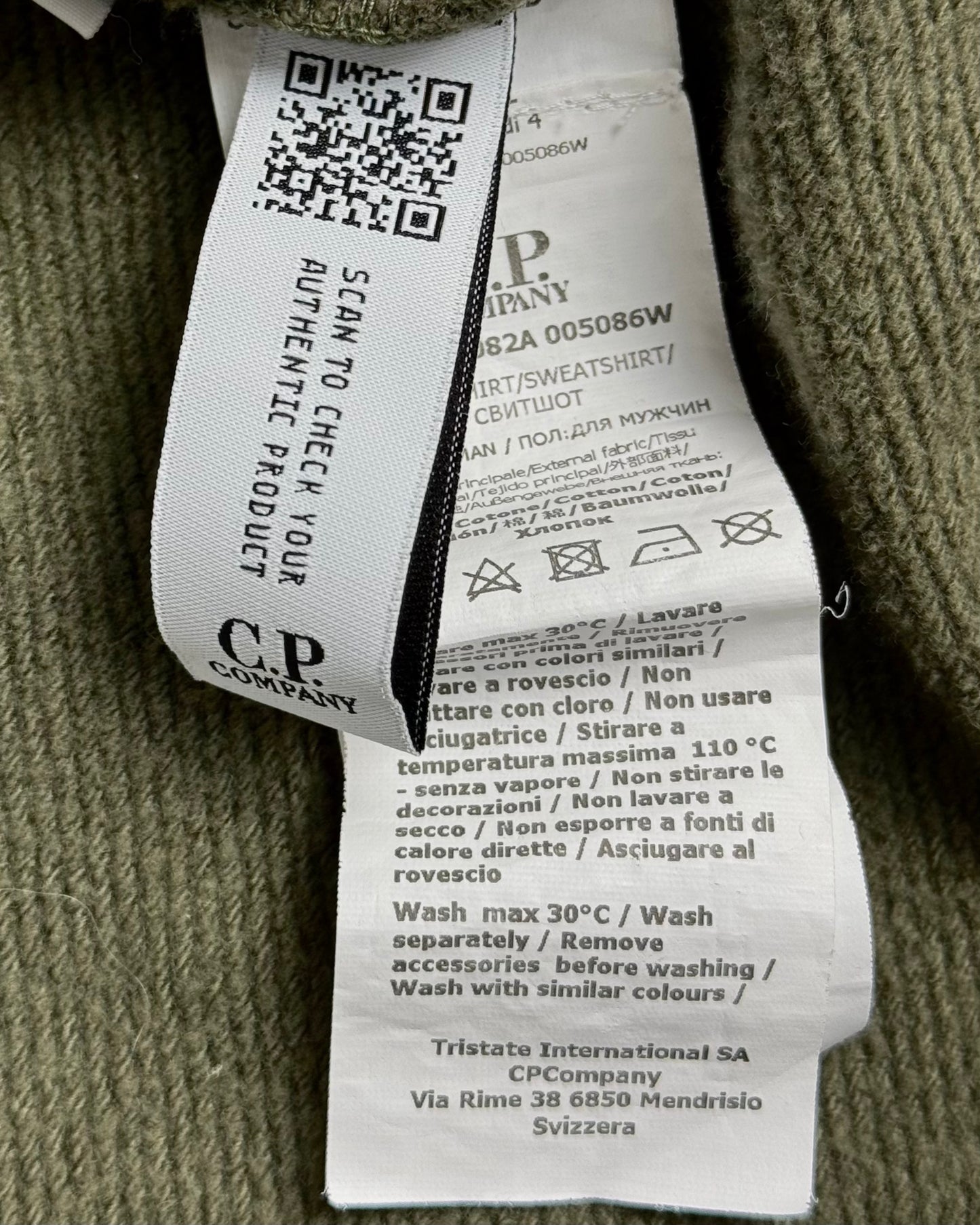 CP Company Zip Hoodie Goggles Olive Green (Medium)