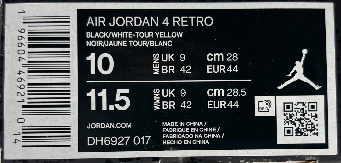 Air Jordan 4 Thunder Yellow (44 EU / 9 UK)