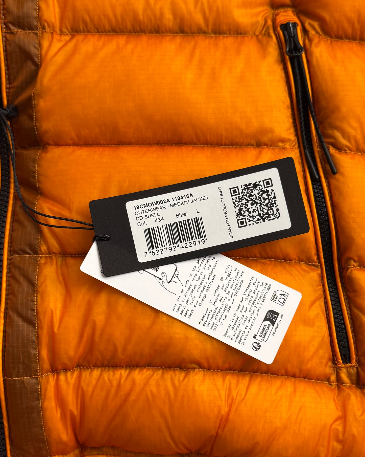CP Company DD Shell Down Puffer Jacket Orange (L-XL)