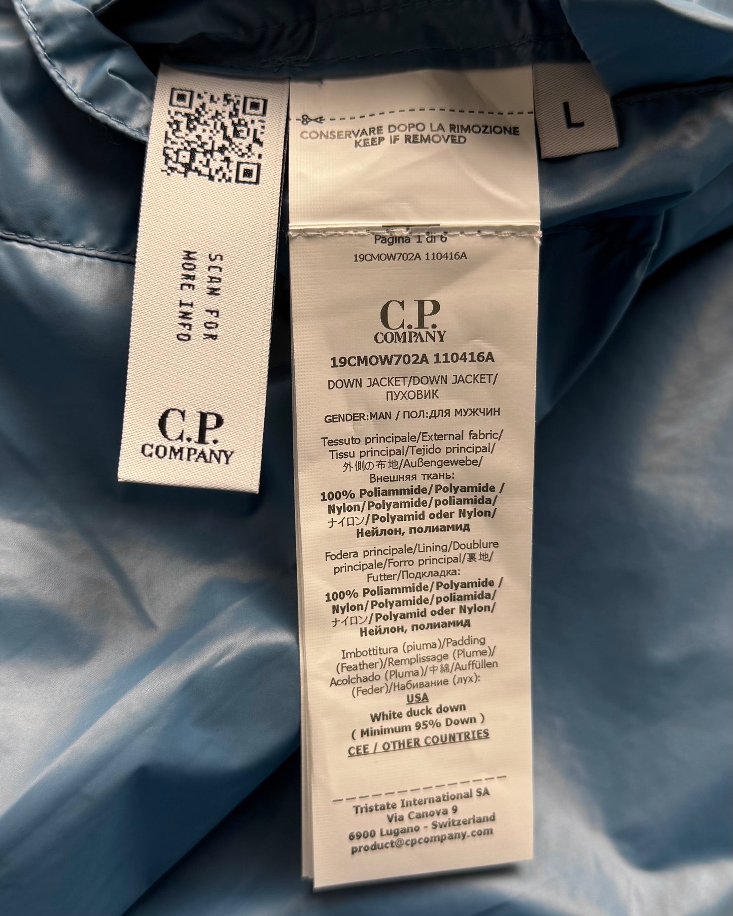 CP Company DD Shell Down Puffer Jacket Blue (Large)