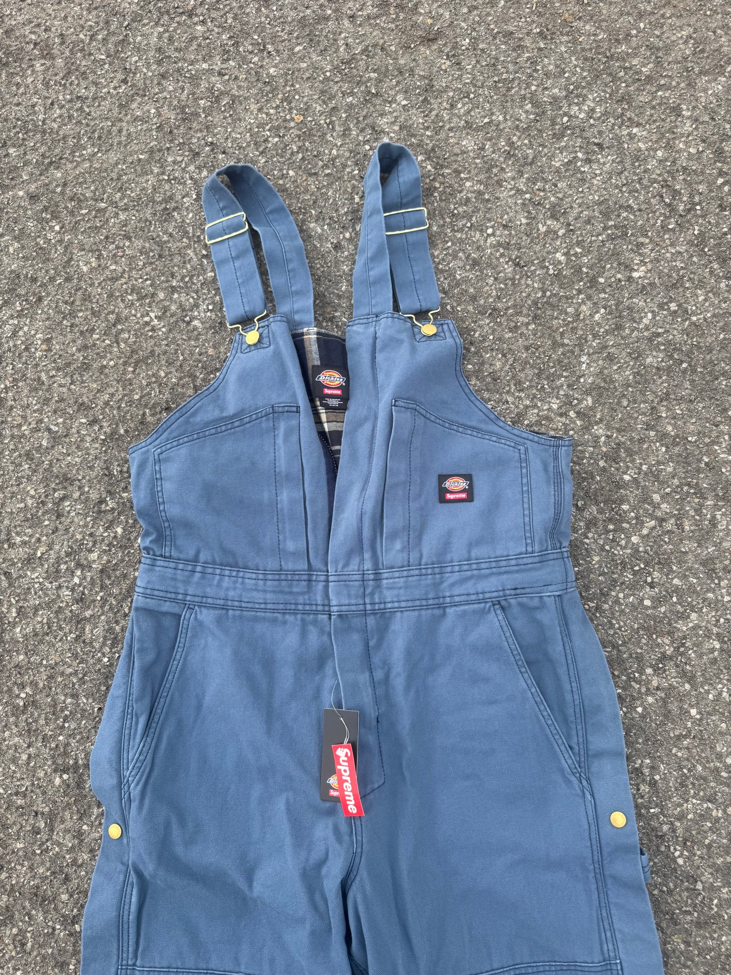 Supreme Dickies Salopettes Blue Flannel (Medium)