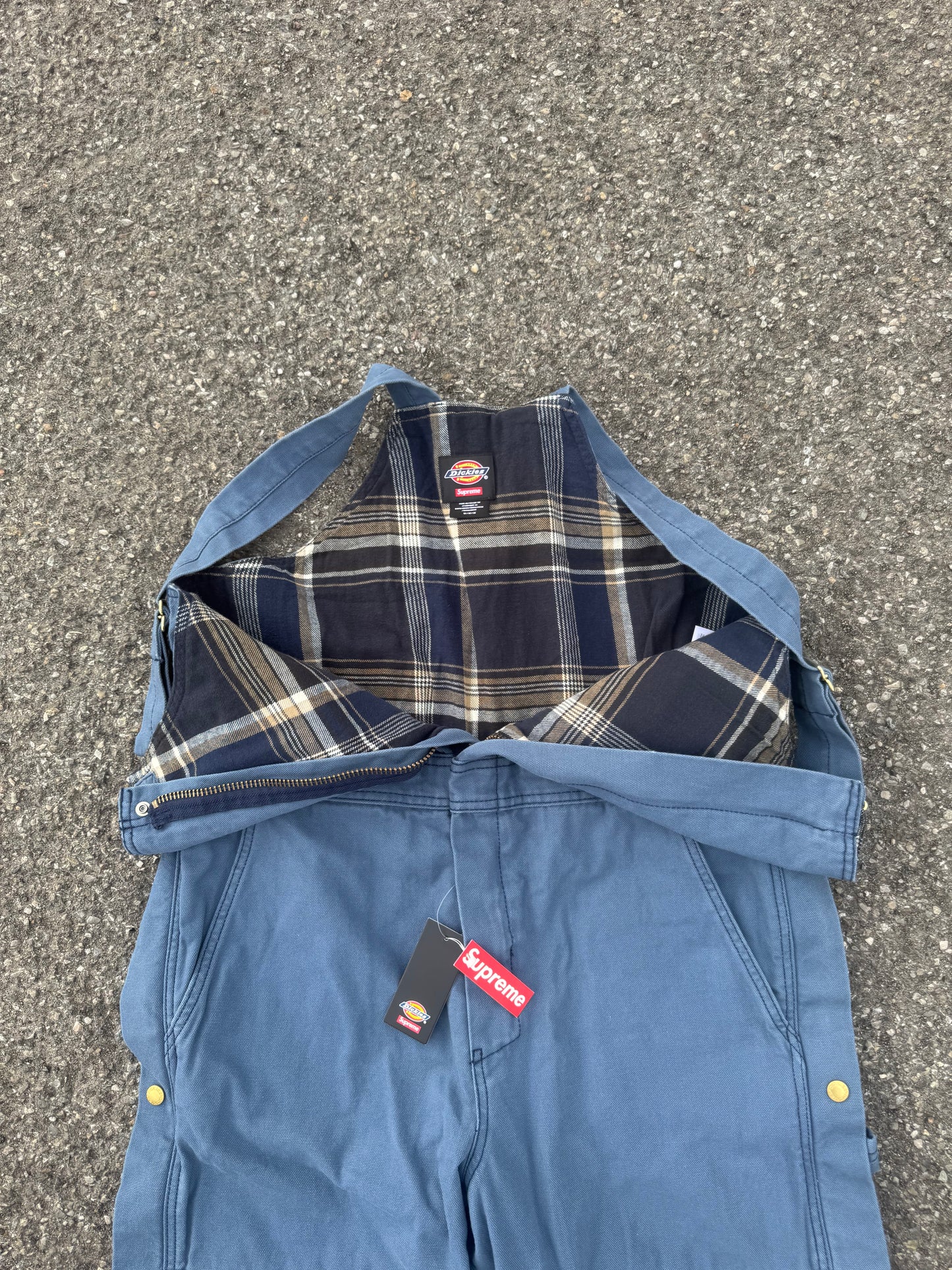 Supreme Dickies Salopettes Blue Flannel (Medium)