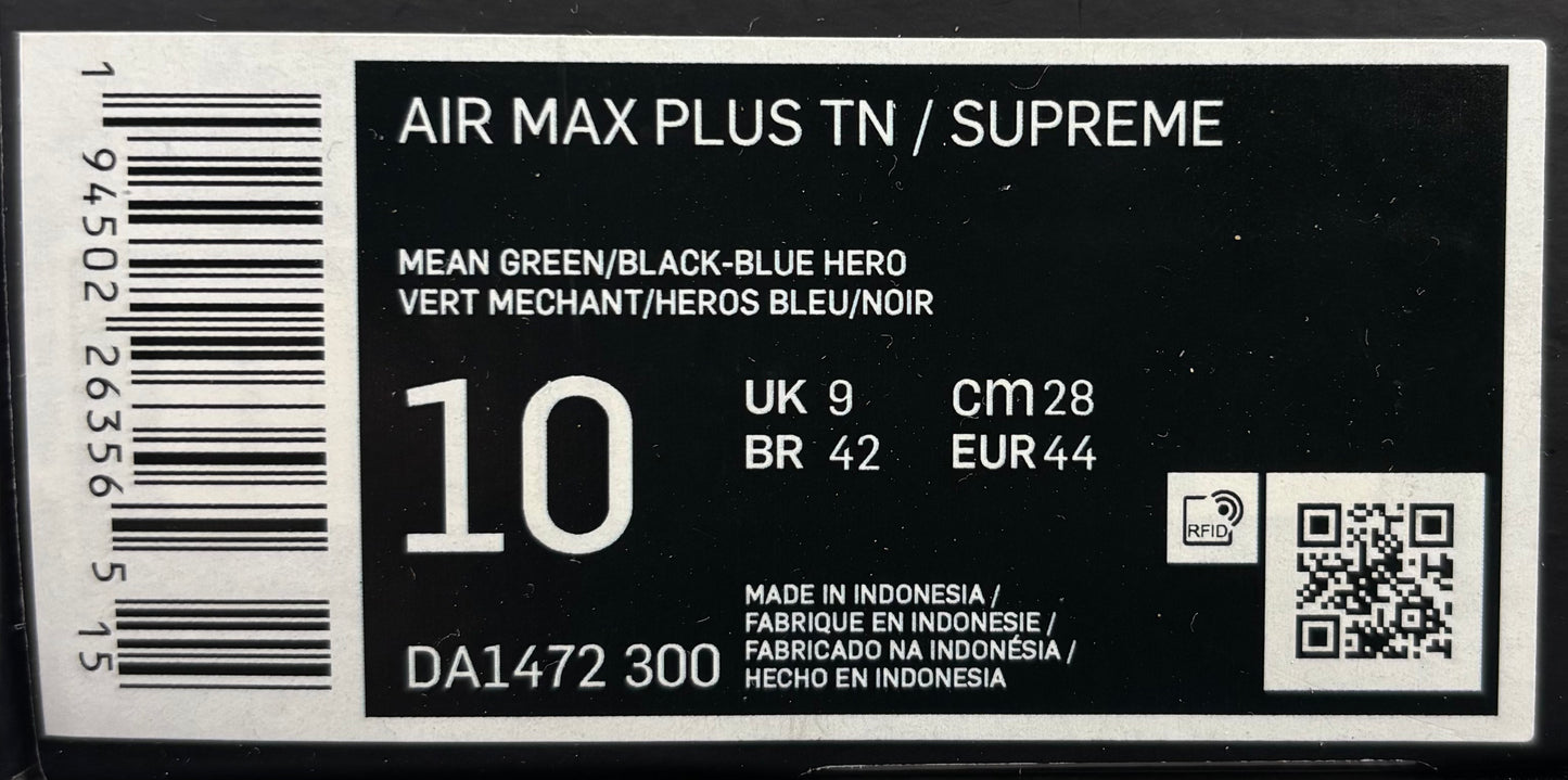 Nike Air Max Plus TN Supreme Mean Green (44 EU / 9 UK)