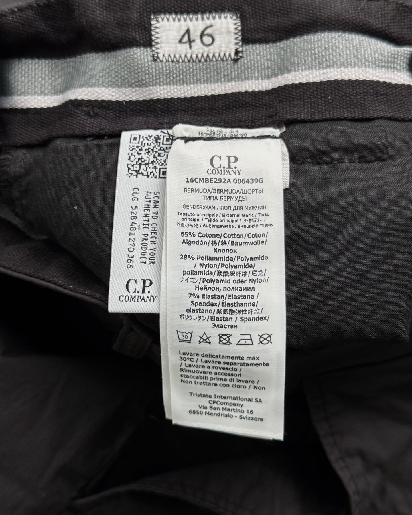 CP Company Black Nylon Shorts (Small)