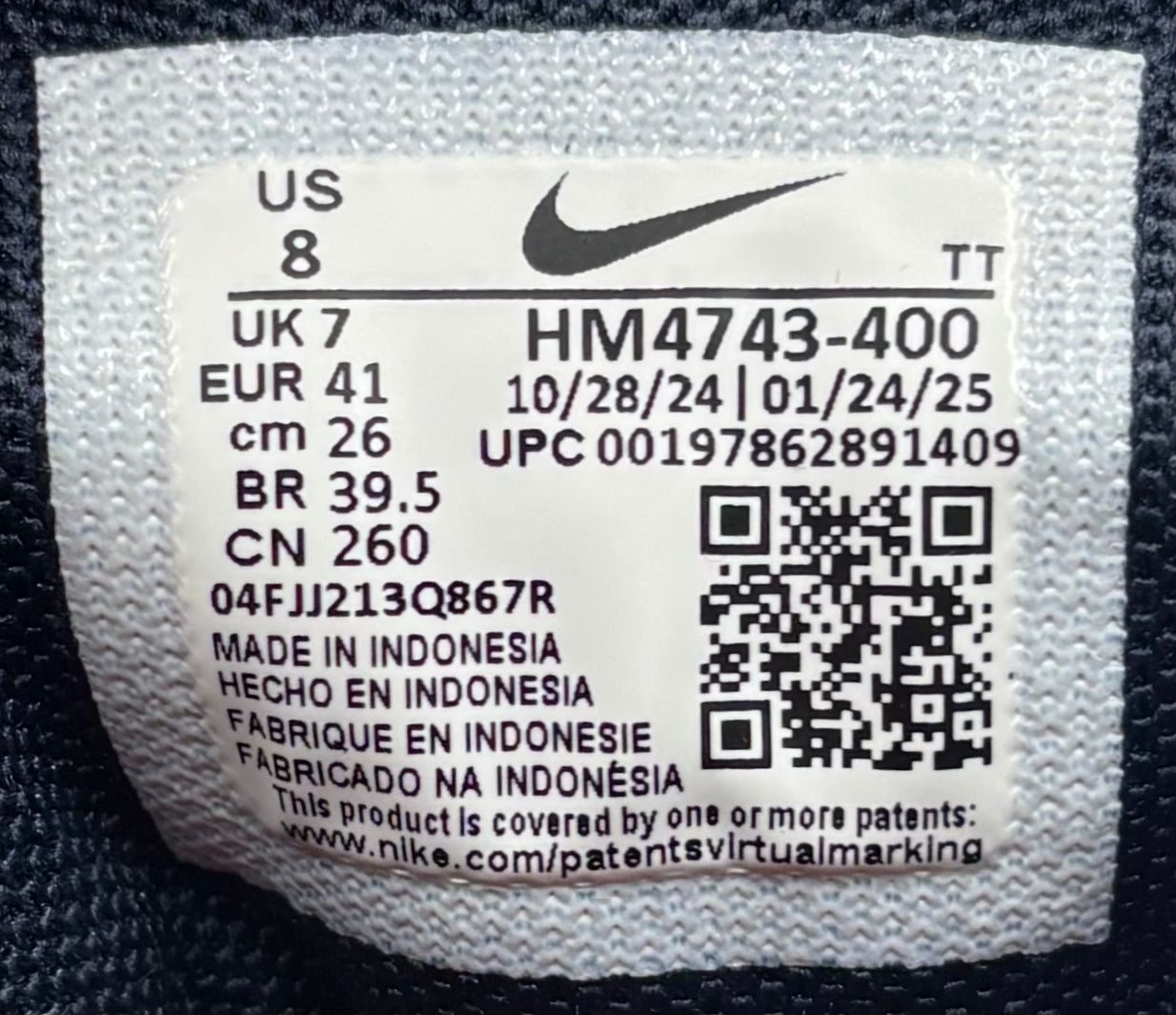 Nike Air Max 95 Levi's Obsidian (41 EU / 7 UK)