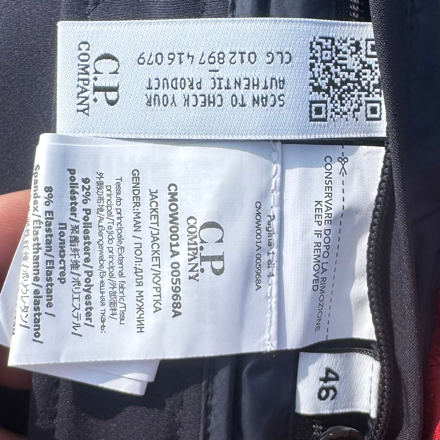 CP Company Blue Navy Shell-R Goggle Jacket (46)