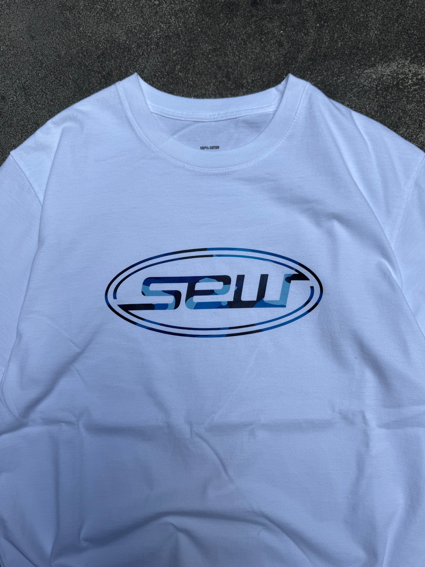 Sew Studios T-Shirt Blue camo Logo (Small)