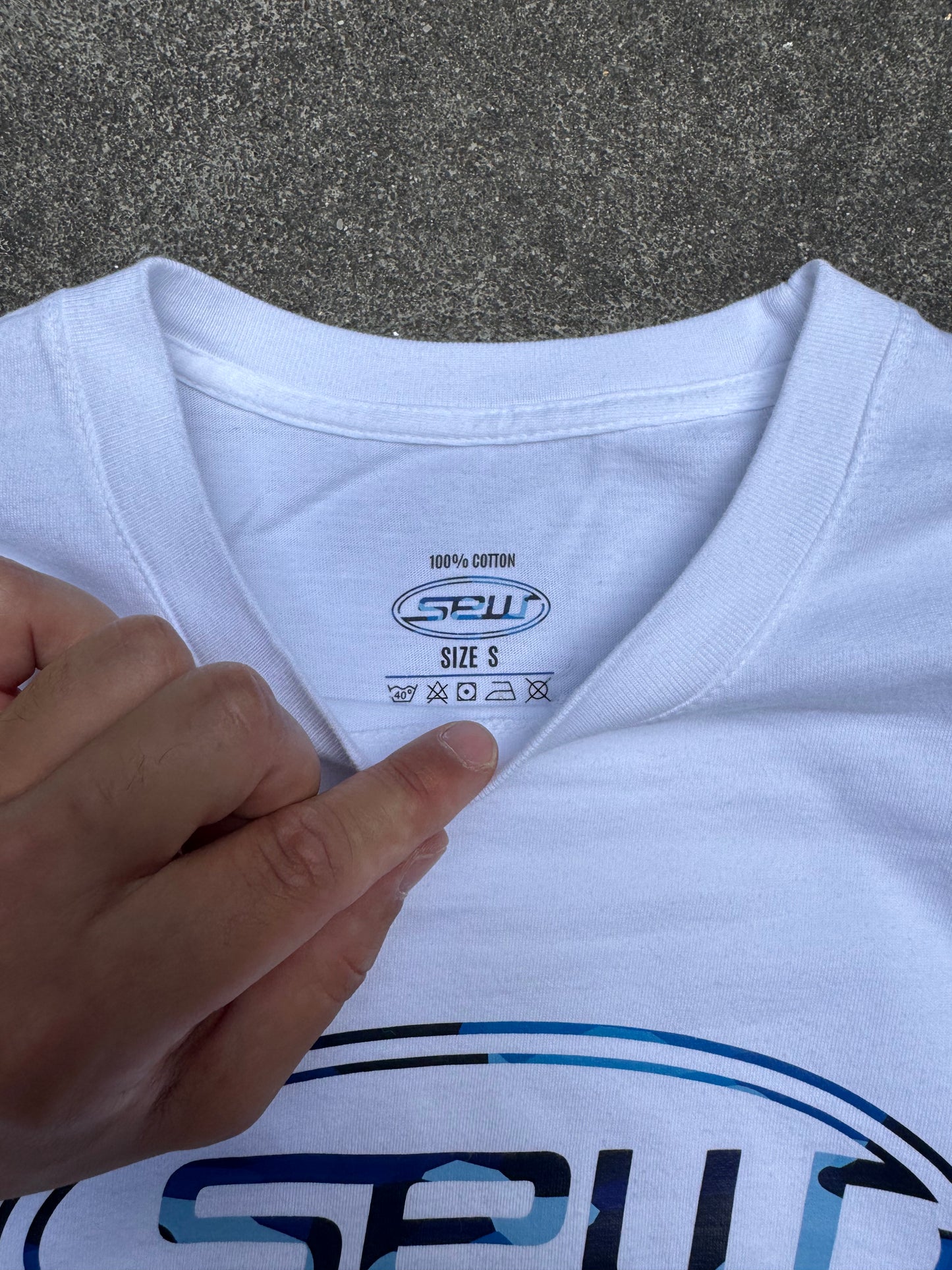 Sew Studios T-Shirt Blue camo Logo (Small)