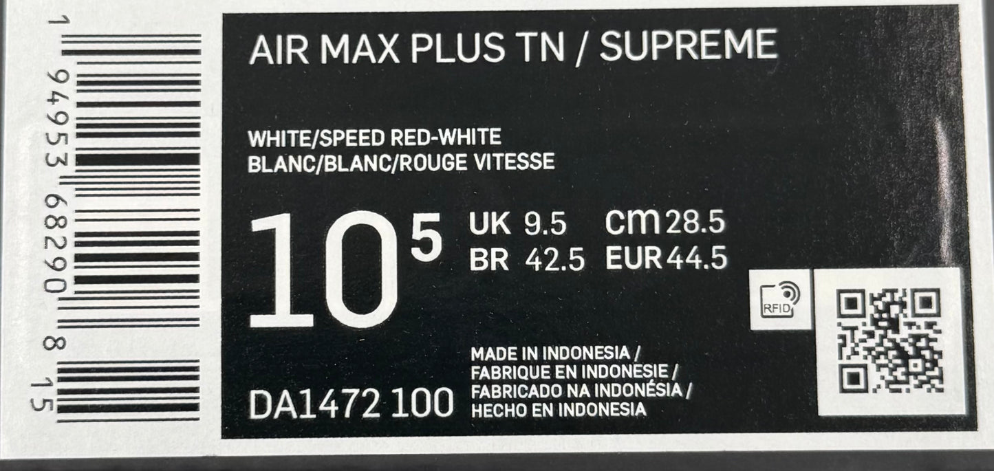 Nike Air Max Plus TN Supreme White (44.5 EU / 9.5 UK)