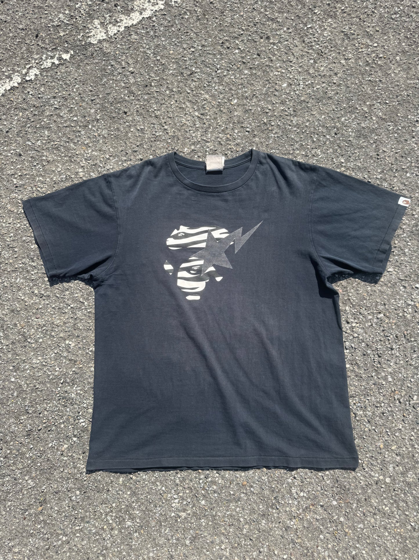 Bape Tee Logo Star White & Black (XLarge)