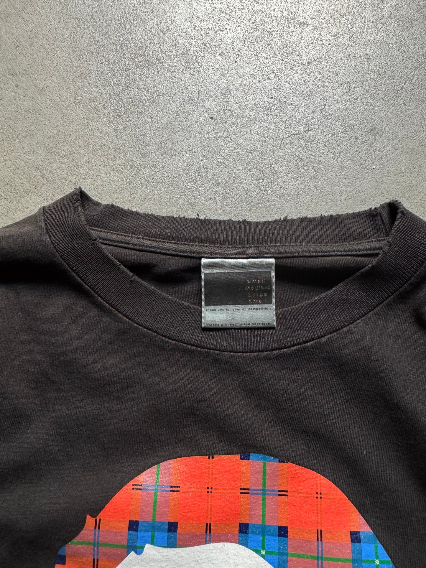 BAPE T-Shirt Big Tartan Head Logo Vintage (Medium)