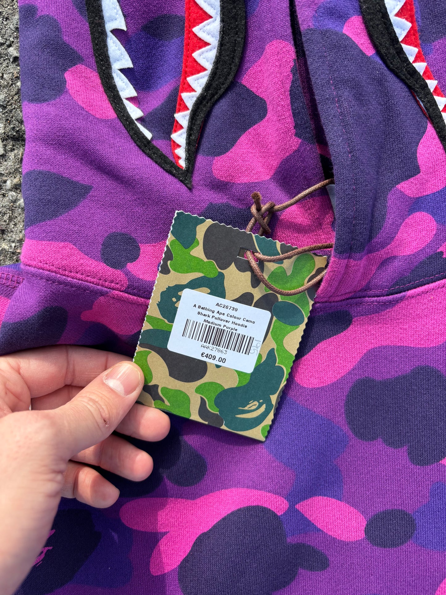 Bape Purple Shark Hoodie (M)