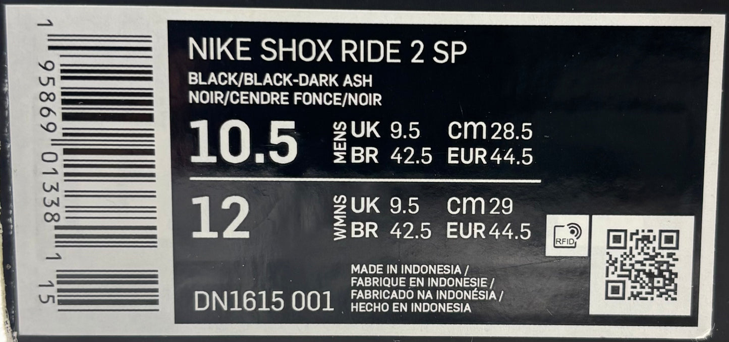 Nike Shox Ride 2 Supreme Black (44.5 EU / 9.5 UK)