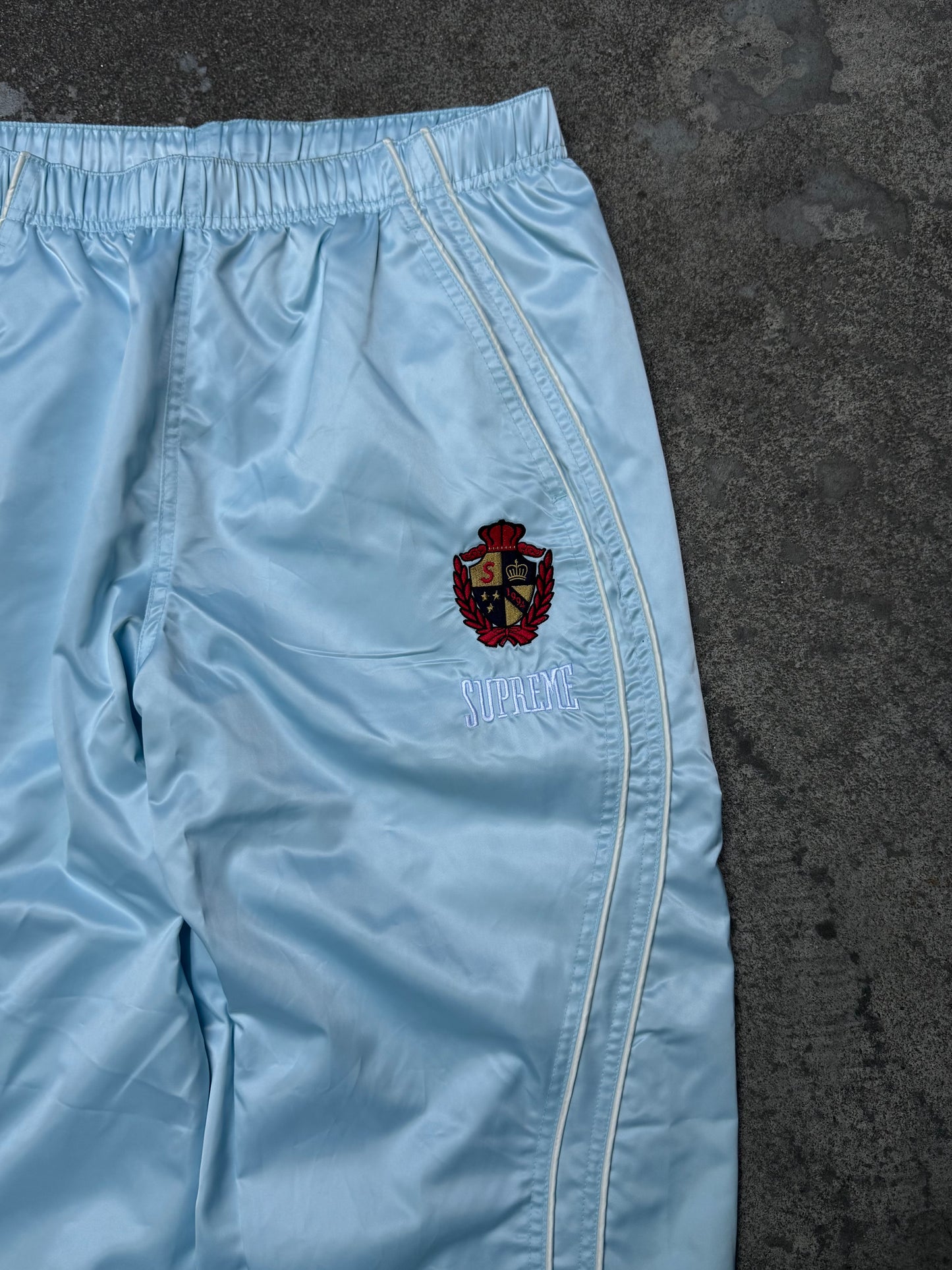 Supreme Satin Track Pants Light Blue (Medium)