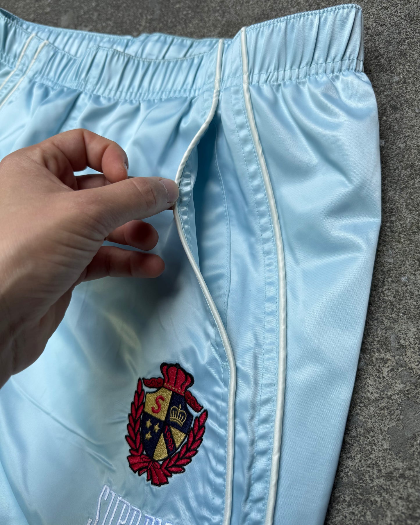 Supreme Satin Track Pants Light Blue (Medium)