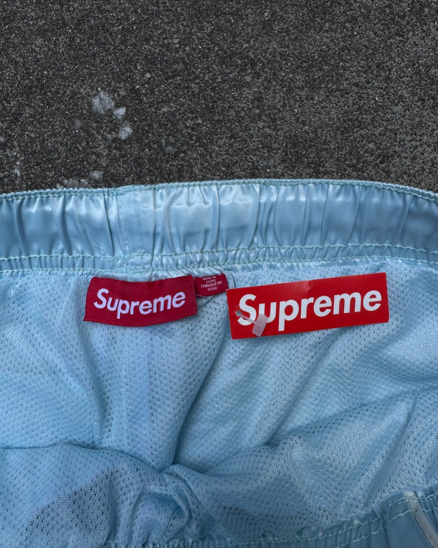 Supreme Satin Track Pants Light Blue (Medium)