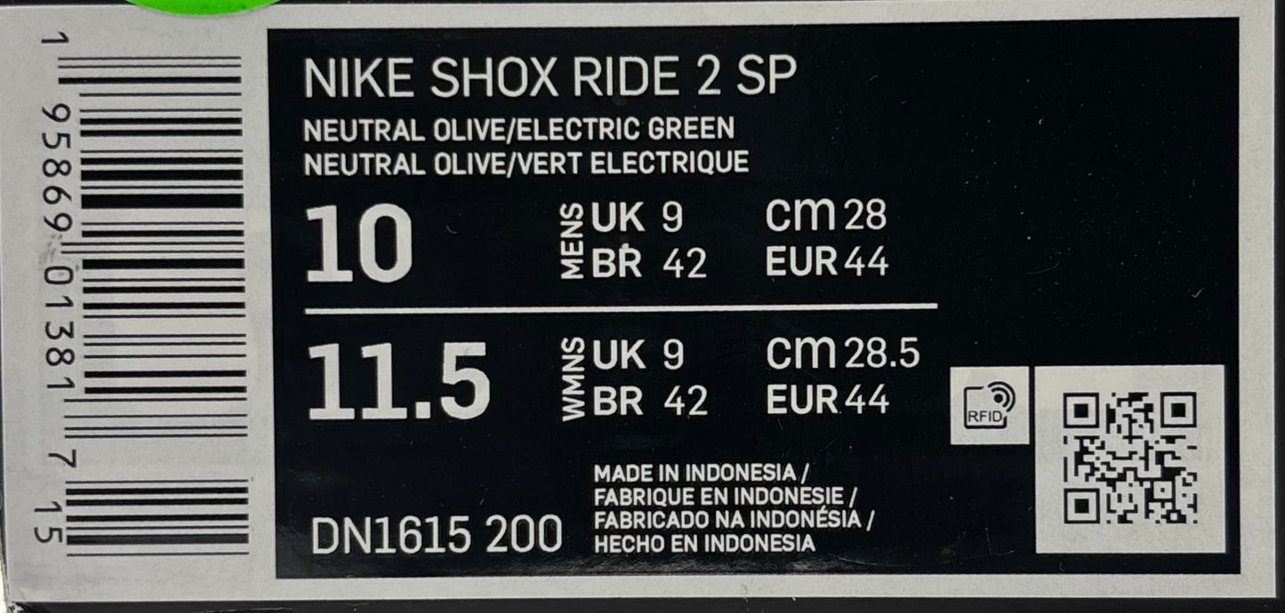 Nike Shox Ride 2 Supreme Olive Green (44 EU / 9 UK)