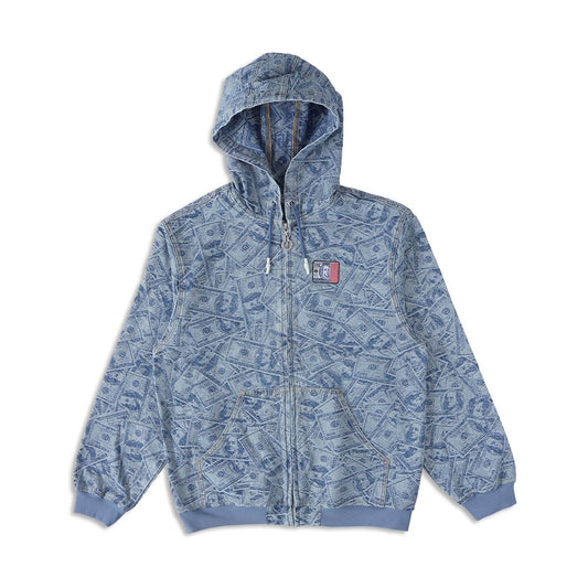 Dollar Bills Zip Hooded Jacket Very Rare (Small)