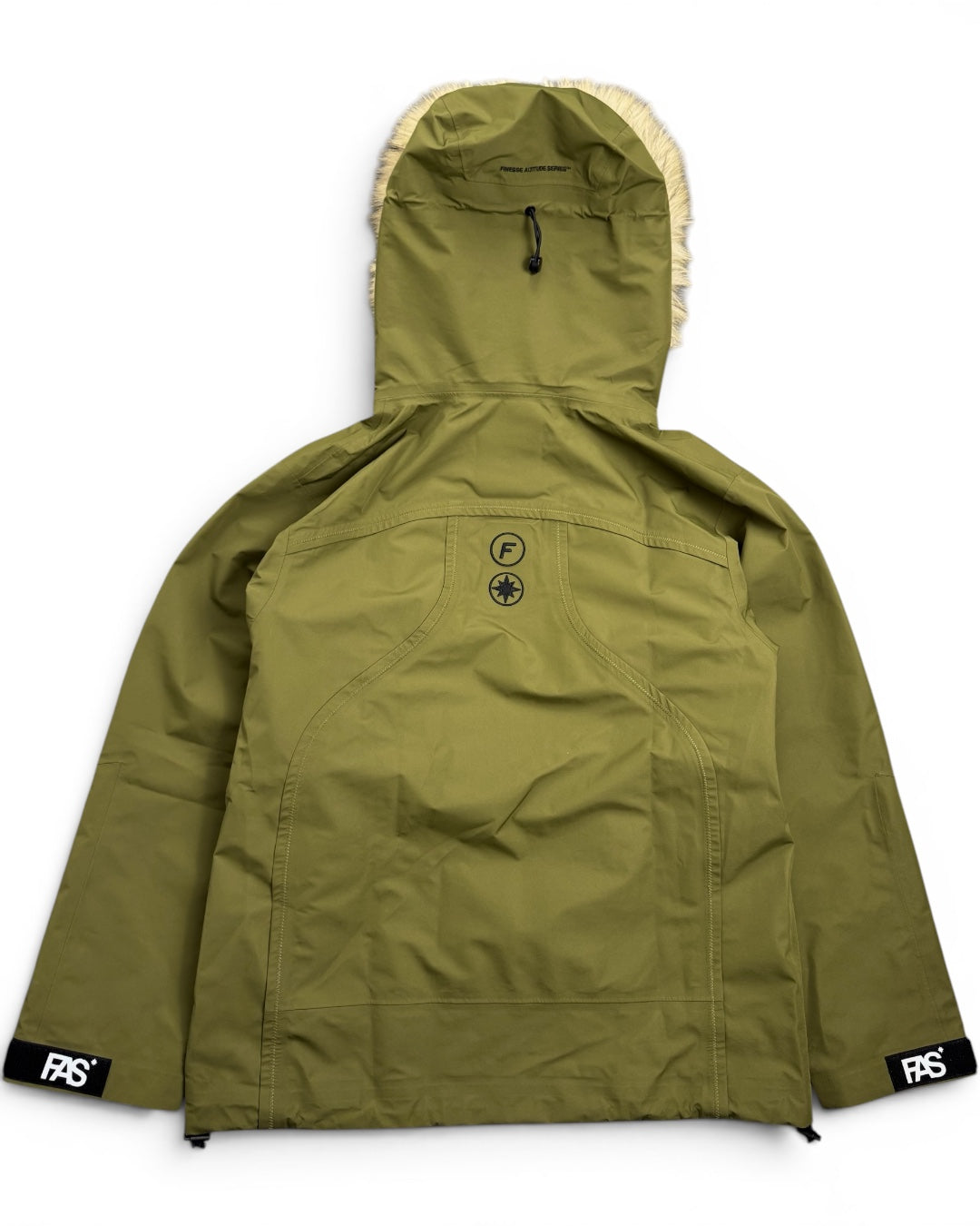 Finesse Faux Fur Windbreaker Jacket Olive (Medium)