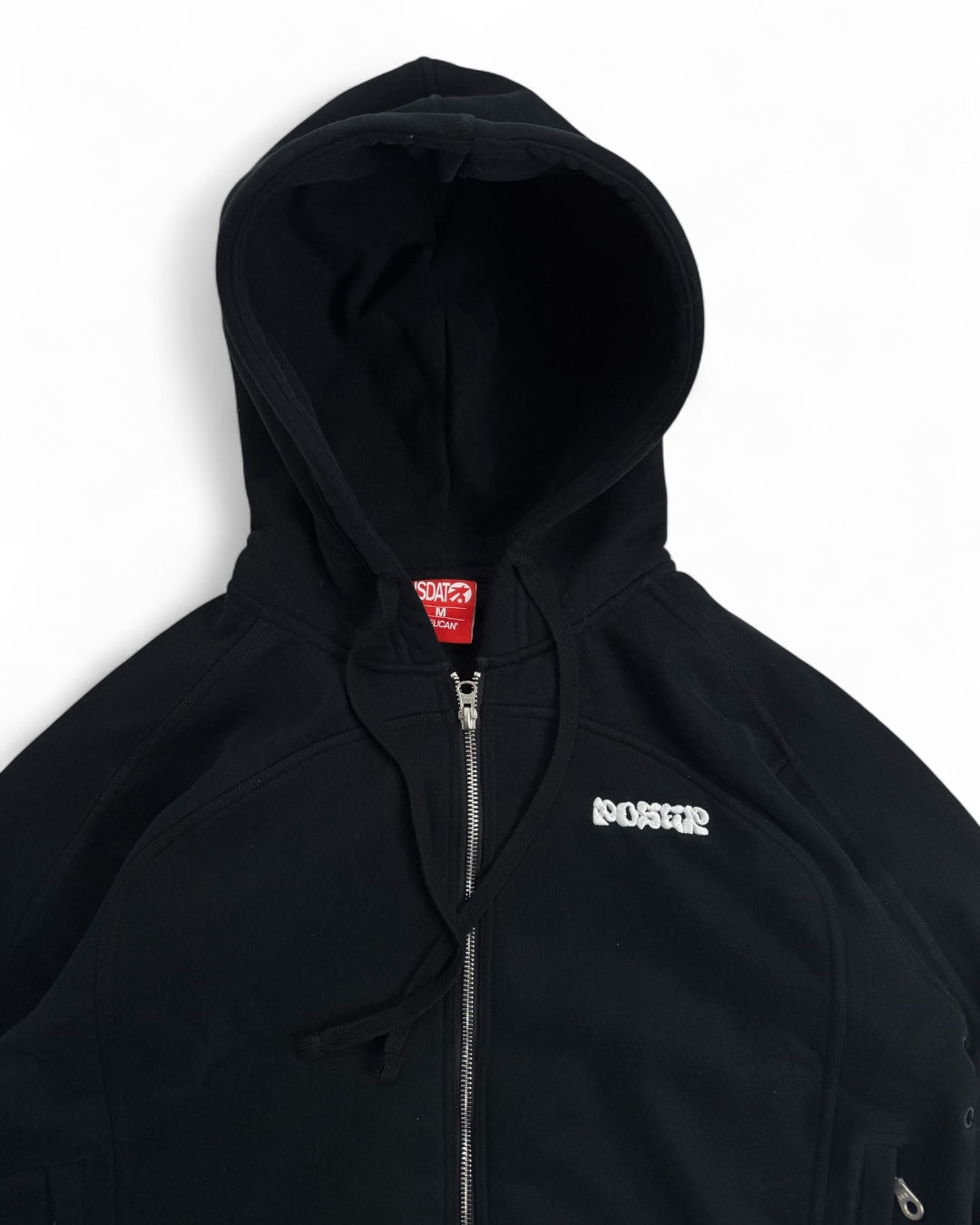 Poser Cropped Black Zip Hoodie (Medium)
