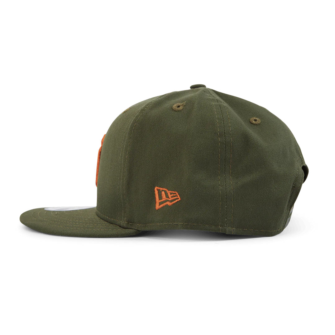 New Era Fitted Hat Olive and Orange (7 1/4)
