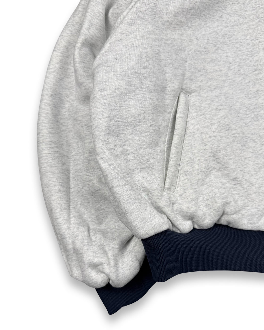 Hoodie Double-Faced Grey / Blue Navy (Medium)