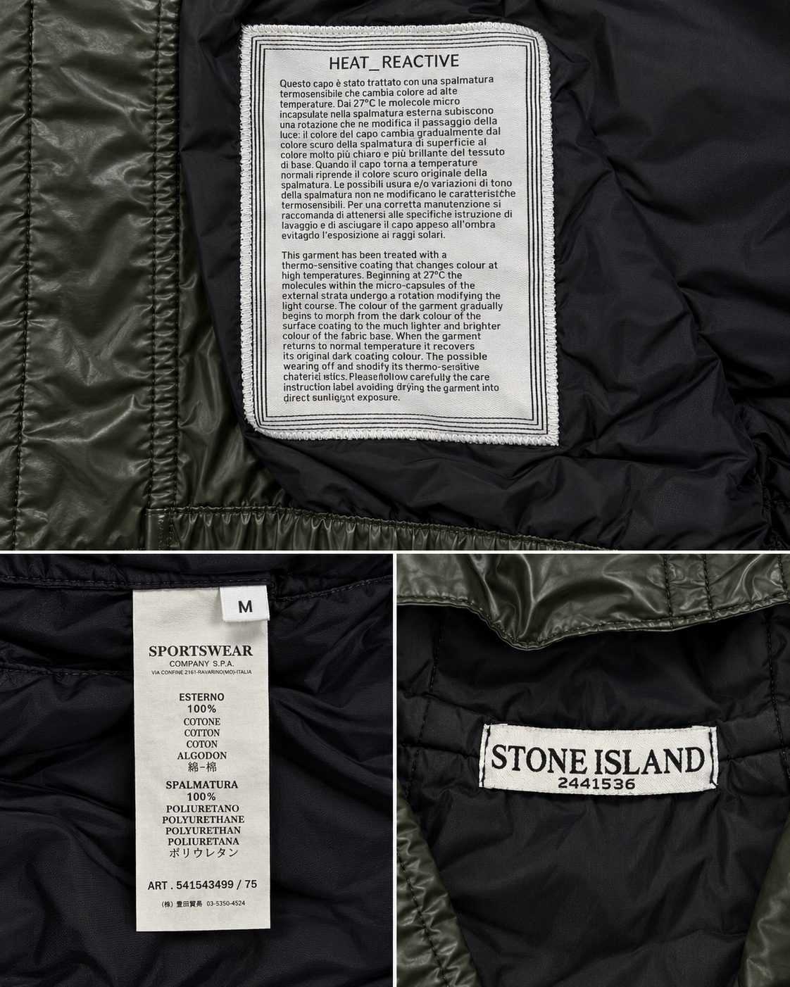Stone Island Heat Reactive AW11 Green Jacket (M)
