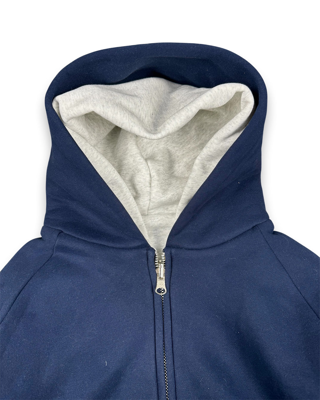 Hoodie Double-Faced Grey / Blue Navy (Medium)