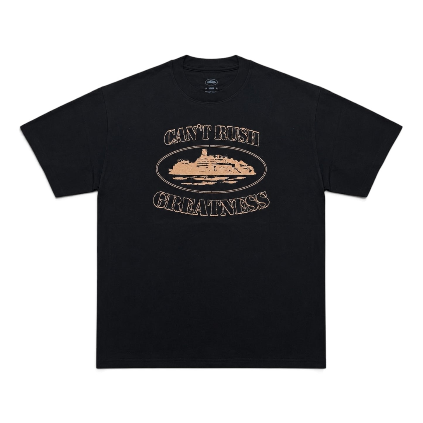 Corteiz OG Alcatraz Black/Rose Gold Tee [Central Cee Collab] (M)