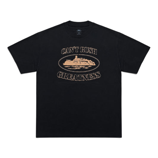Corteiz OG Alcatraz Black/Rose Gold Tee [Central Cee Collab] (M)