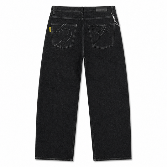5mc2 Baggy Washed Black Denim Jeans (M)