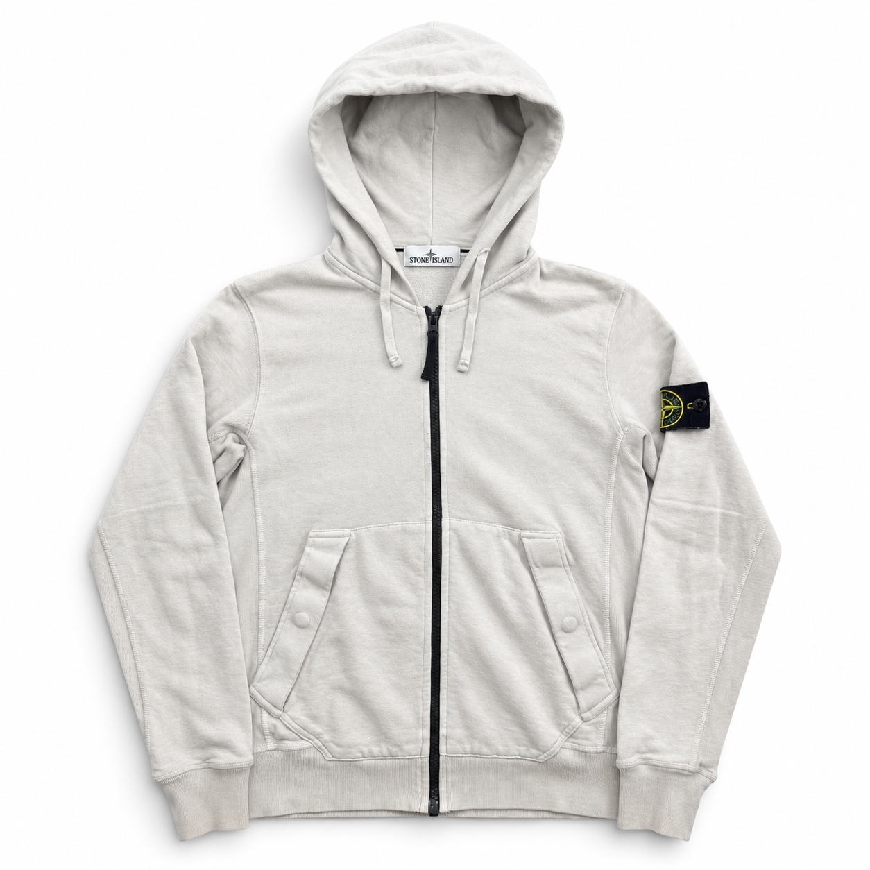 Stone Island White Zip Hoodie (S)