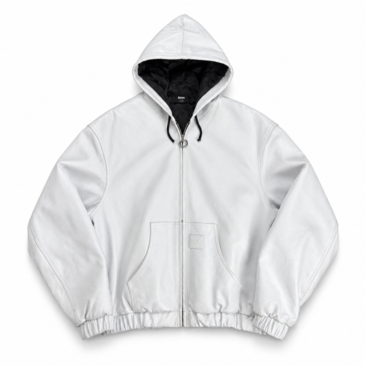 One Block Down Leather White Active Jacket (L)