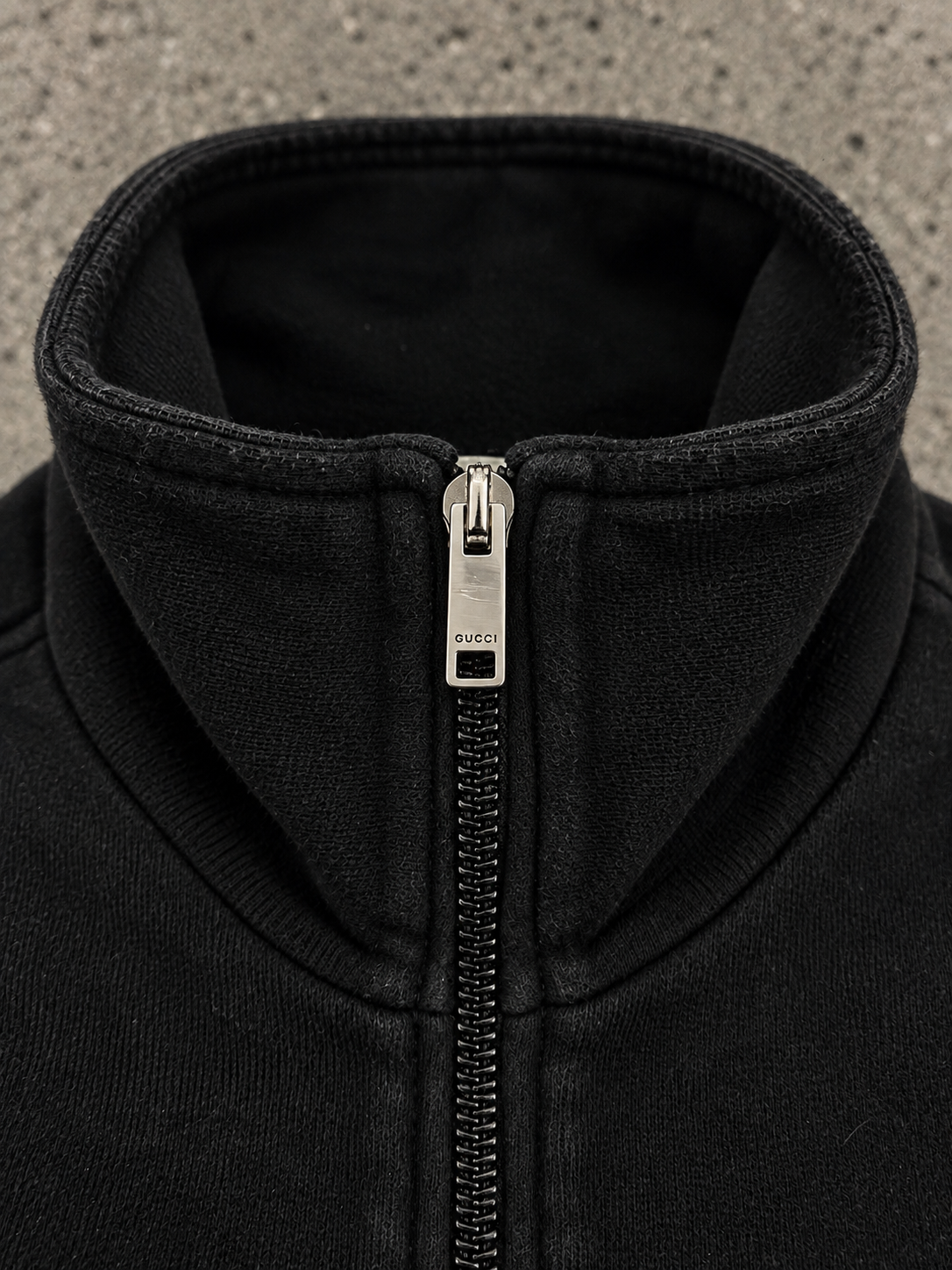 Gucci Uniform “Not for Sale” Quarter Zip Sweater Black