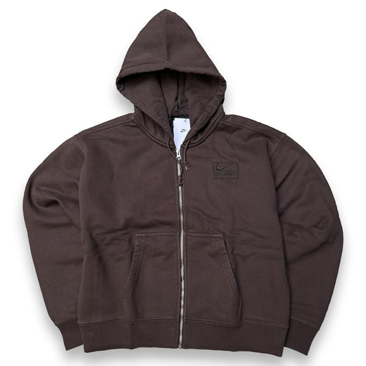 Nike Stussy Washed Brown Zip Hoodie (Small / Medium)