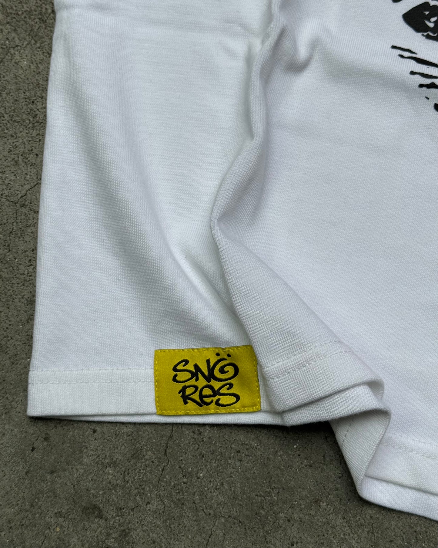 Snoresco Digital Prints White T-Shirt (Small)