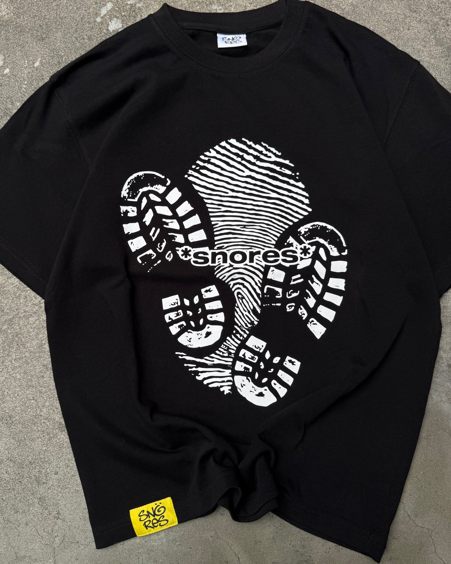 Snoresco Digital Prints Black T-Shirt (Small)