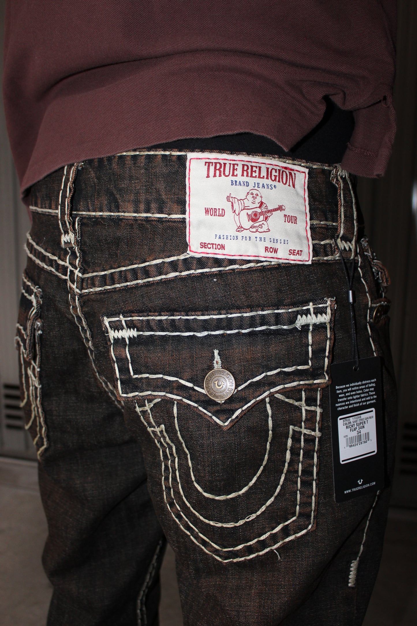 True Religion Straight Fit Washed Brown