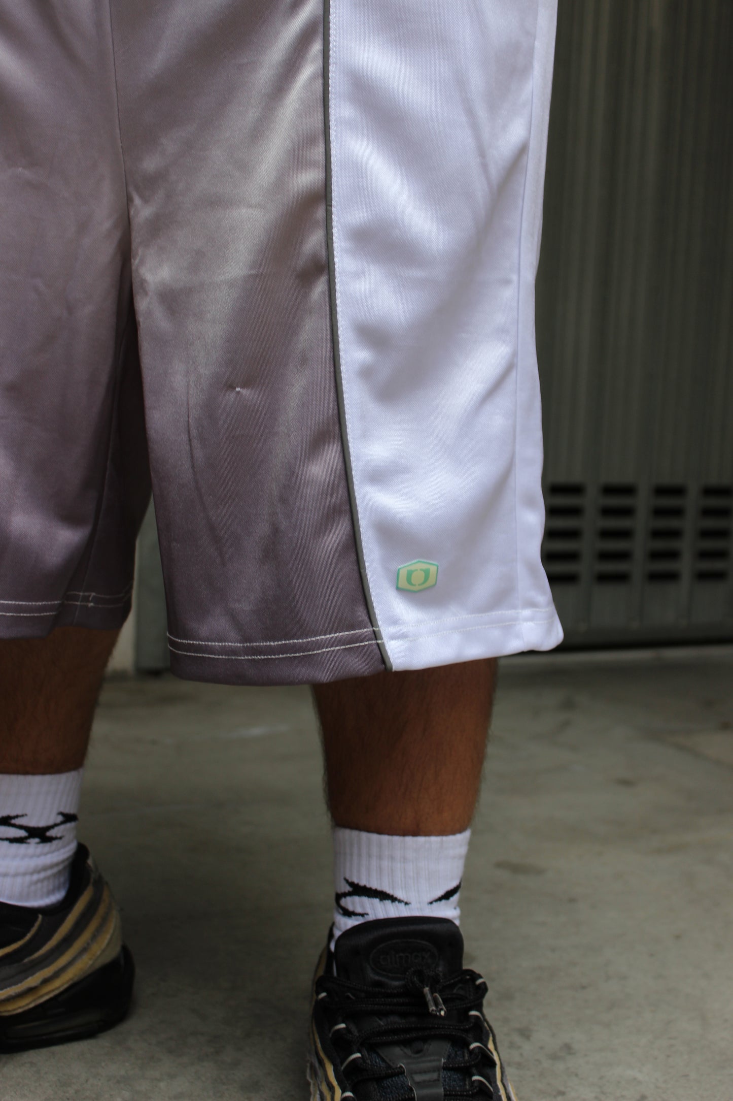 One Block Down White & Silver Shorts (S)
