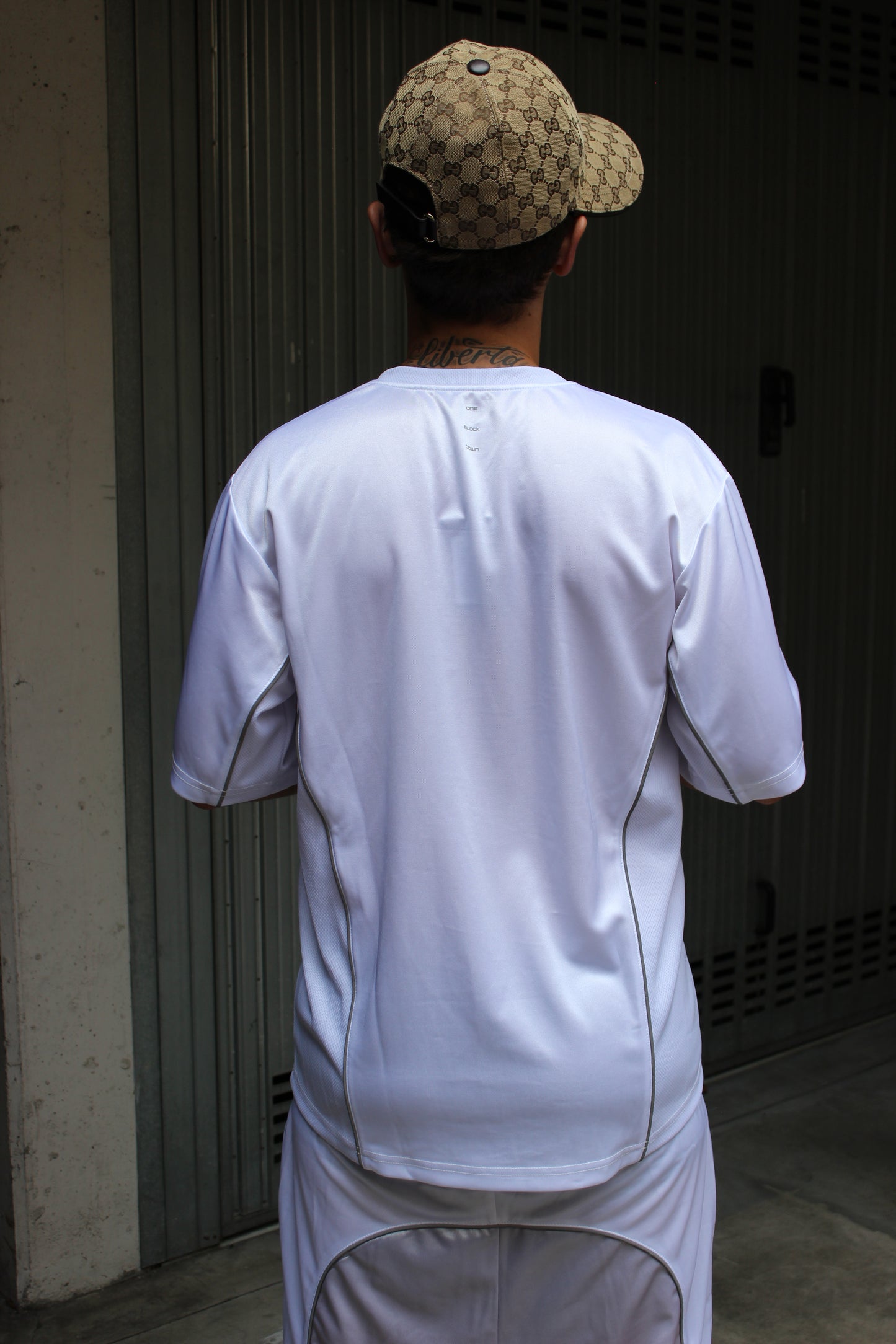 One Block Down White & Silver T-shirt (S)