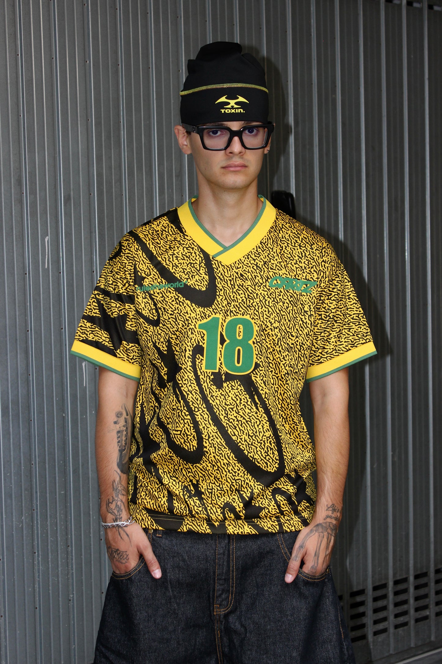Corteiz Yellow/Black Jersey [Jamaican Carnival Edition] (S)