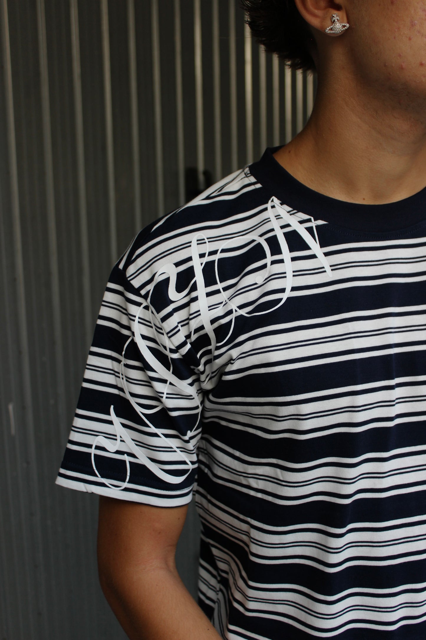VSZN Blue Navy & White Striped T-shirt (S)
