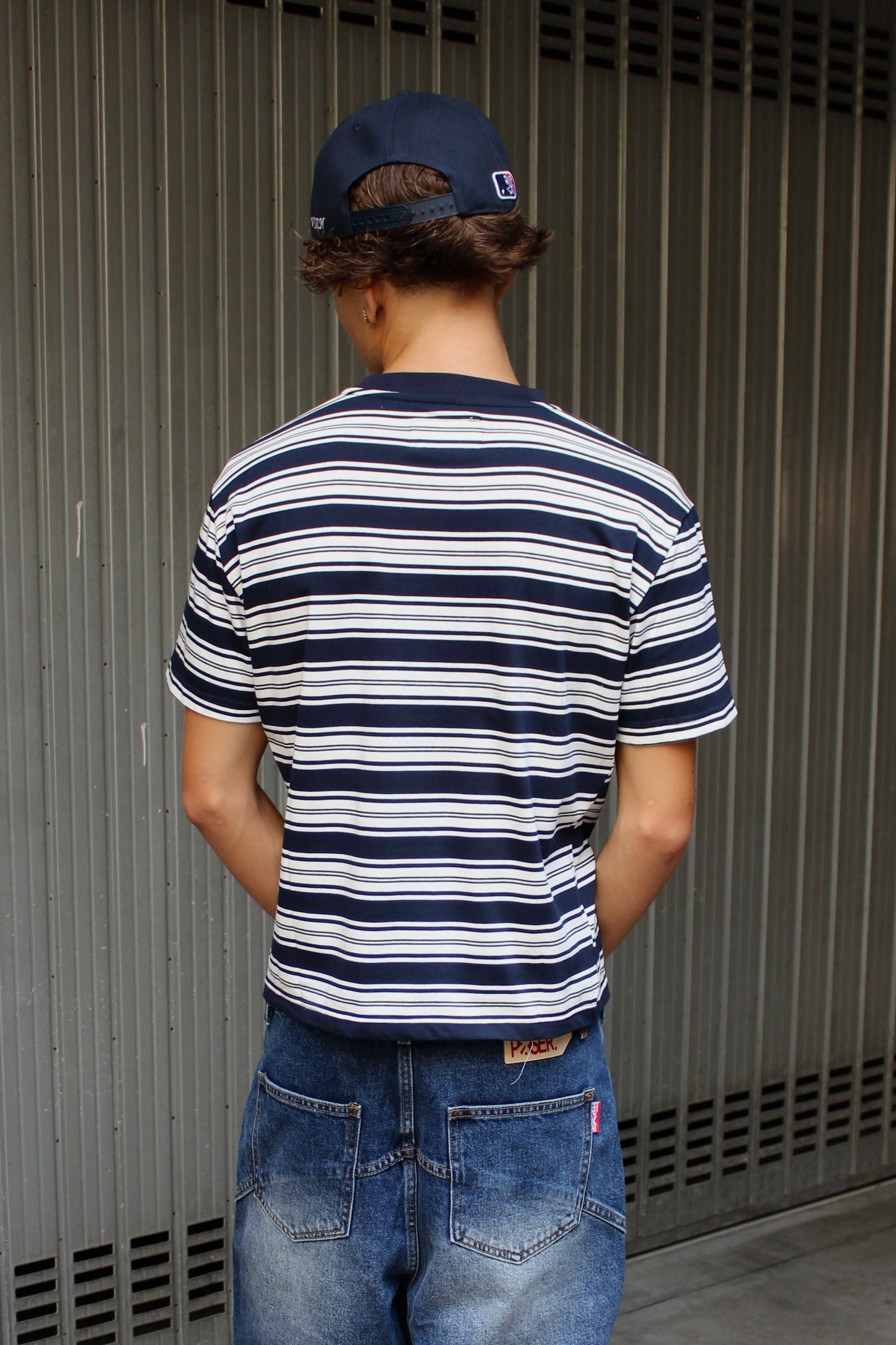 VSZN Blue Navy & White Striped T-shirt (S)