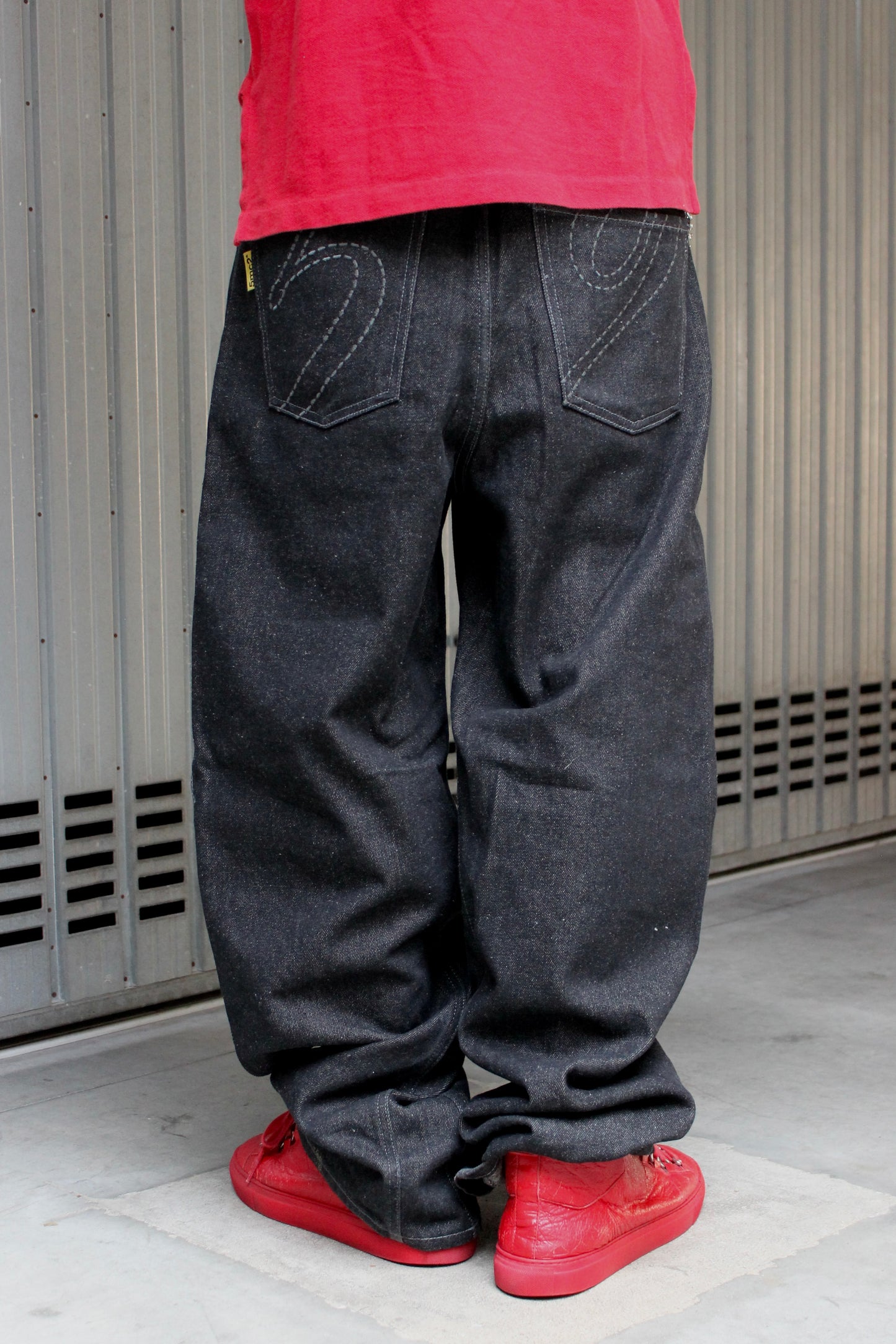 5mc2 Baggy Washed Black Denim Jeans (M)