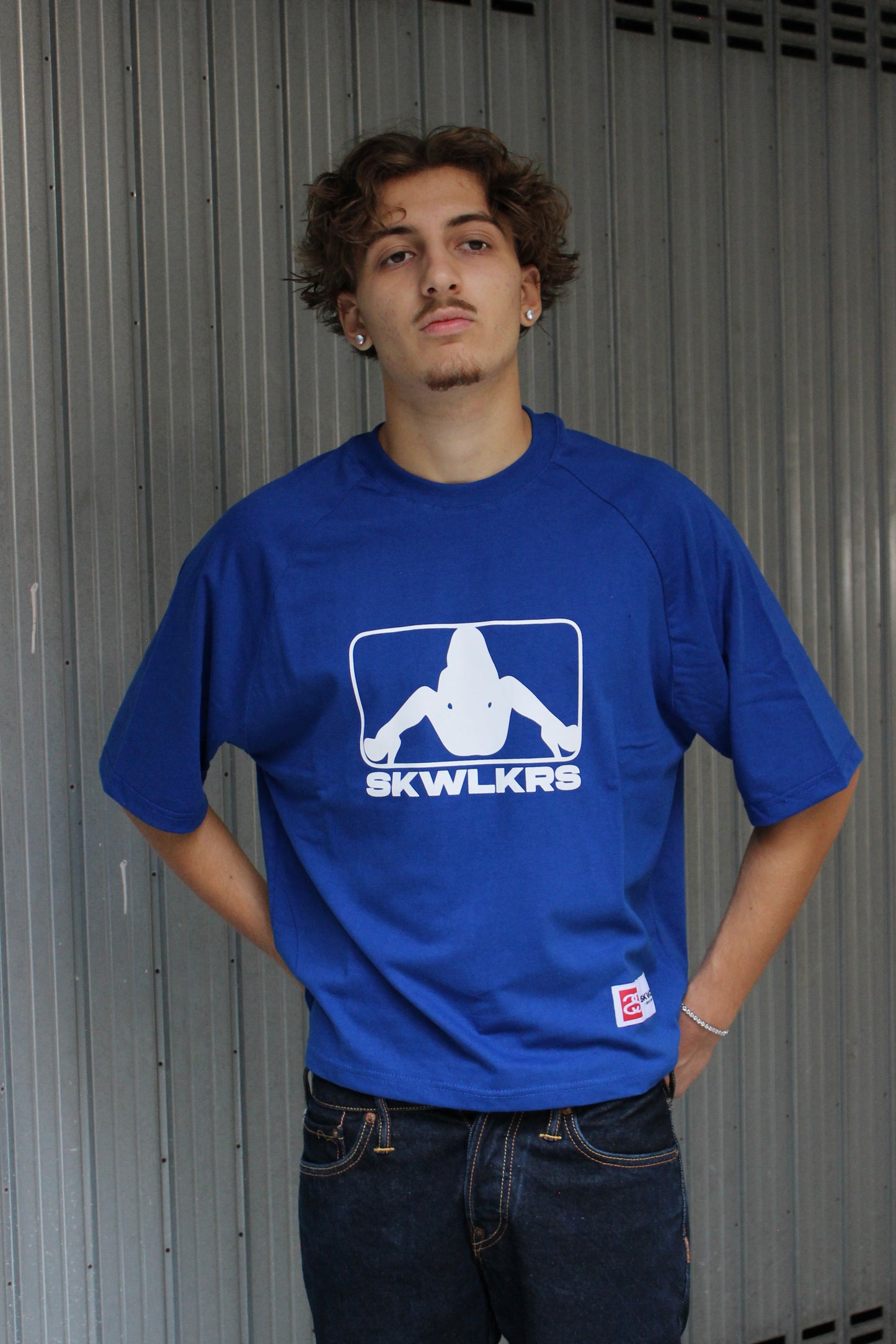 SKWLKRS Boxy Blue Tee (M)