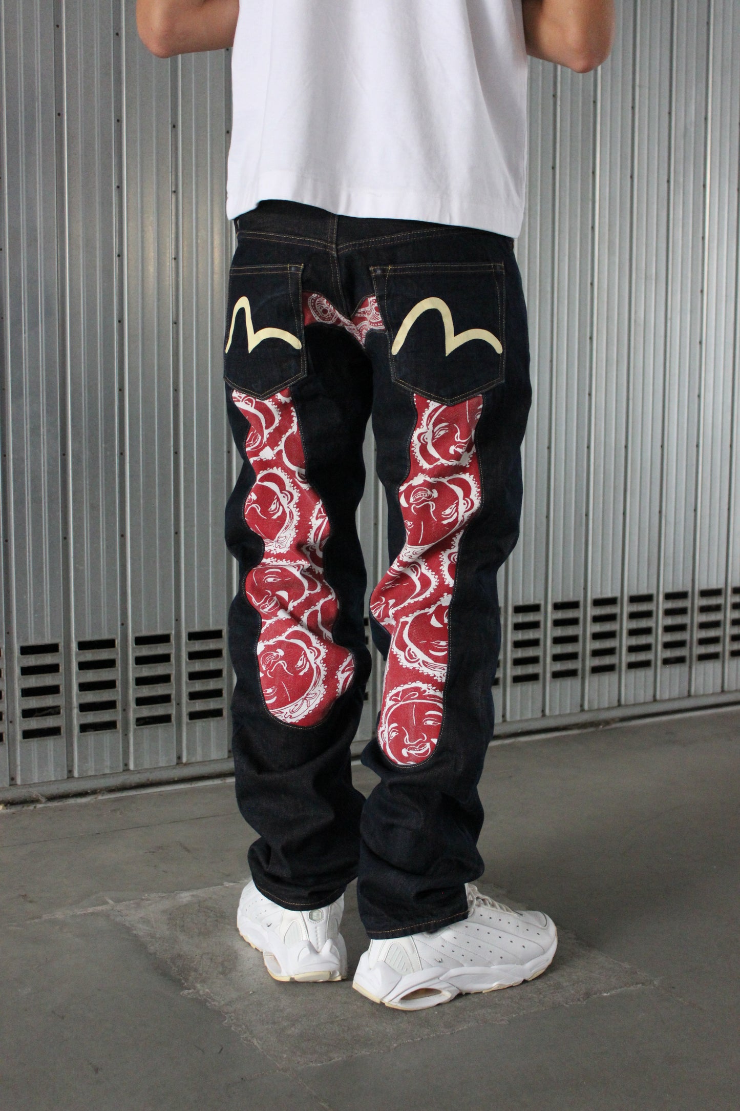 Evisu Daicock Buddha Red Selvedge Denim Jeans (M)
