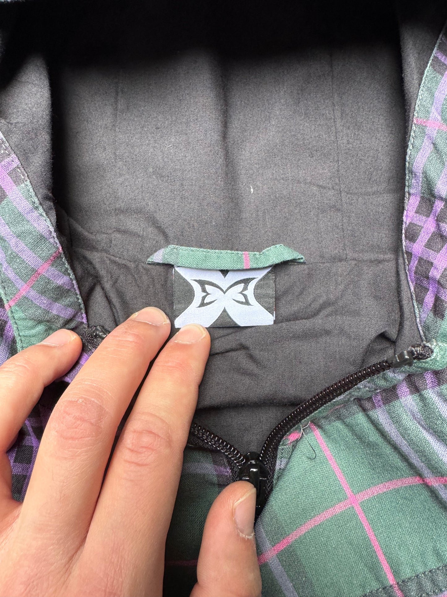 Mertra Tartan Jacket Green & Purple (Small)