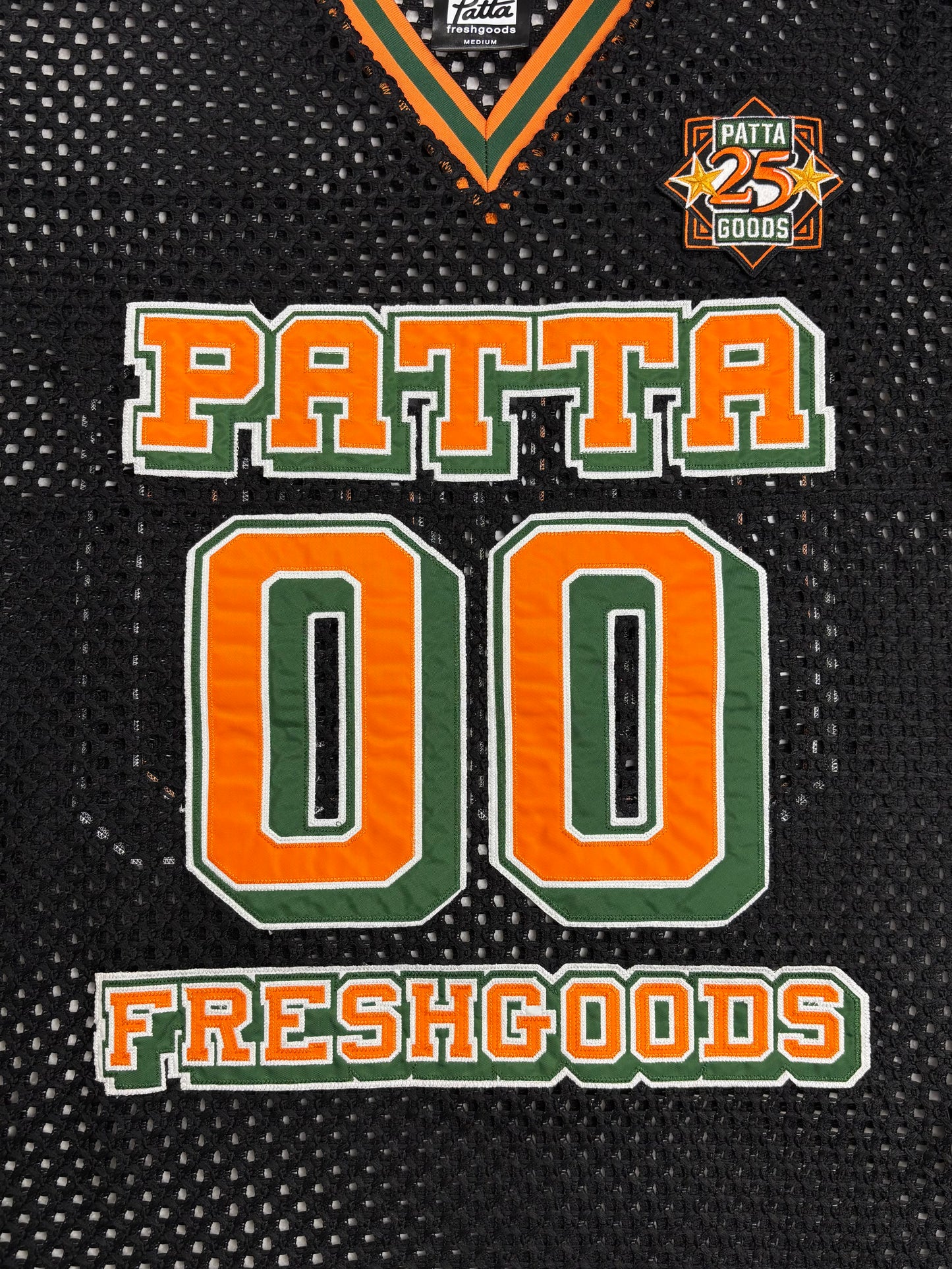 Patta Joe Freshgoods Black & Orange Football Jersey (Large)